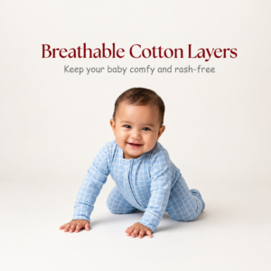 A touch of comfort for a baby's delicate skin100% breathable cotton.