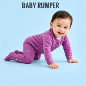 Cute Floral Print Baby Romper/Sleepsuit (Purple)